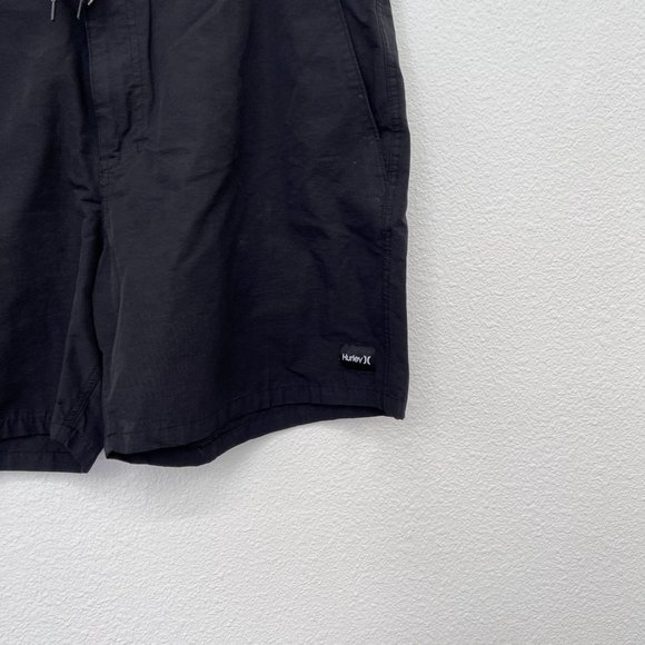 Hurley mens tie front boardshorts black solid‎ black  Size: 38 - Picture 3 of 9
